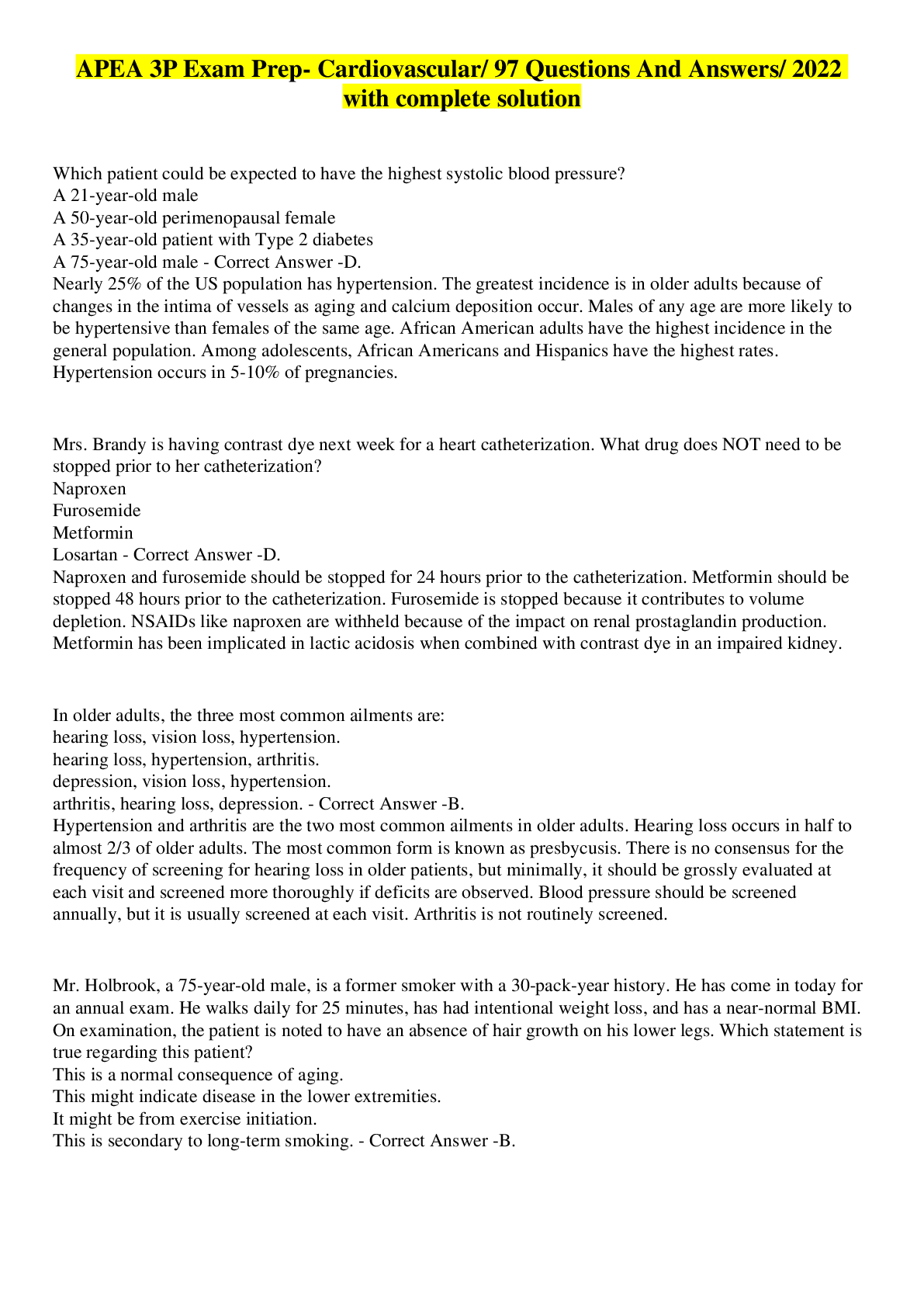 Preview image for APEA 3P Exam Prep- GI Questions with Correct Answers and Explanations